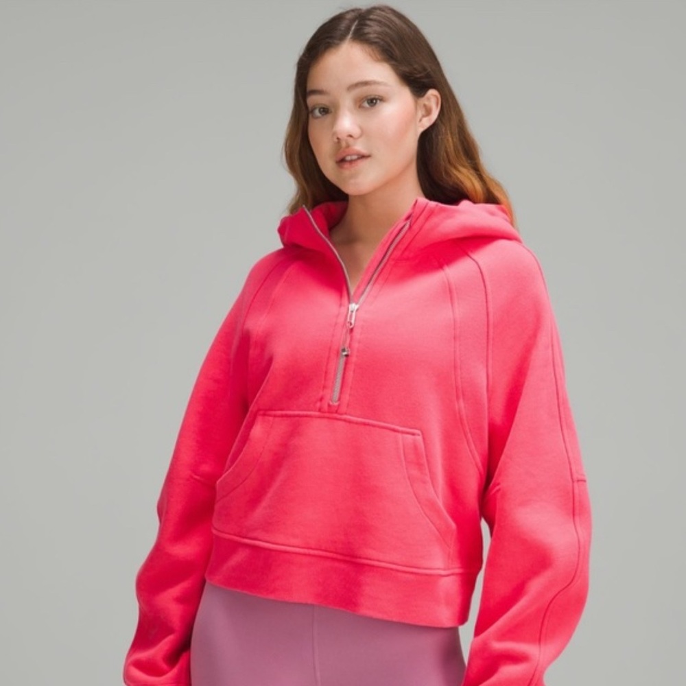 Lululemon Scuba Oversized Half Zip Hoodie Lipstick Size XS/S